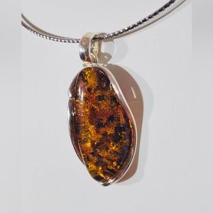 925 Sterling Silver Green and Yellow Baltic Am..